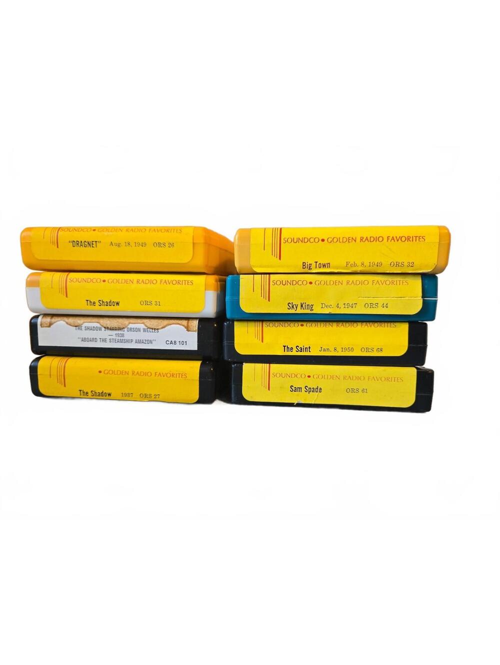 Old Time Radio Golden Radio Favorites 8-Track Tapes The Shadow Dragnet The Saint